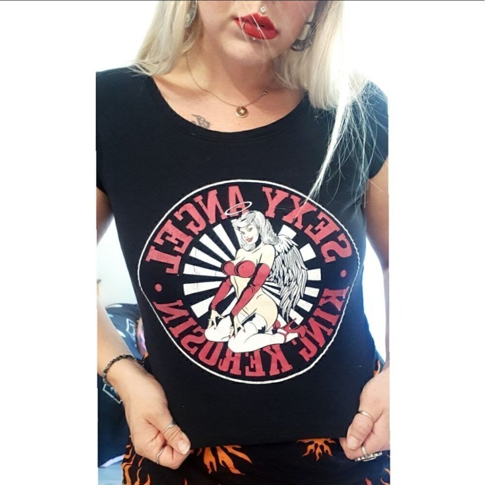 VINTAGE Sexy Pinup Angel Graphic Tee